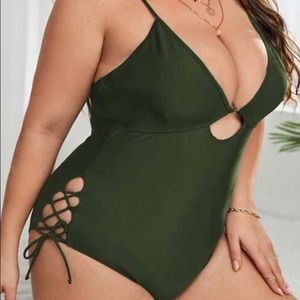 Olive green swimsuit 3X new